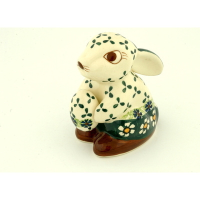 Polish Pottery Bunny Figurine 4&quot;