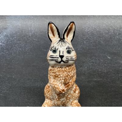 Polish Pottery Bunny Figurine 4"