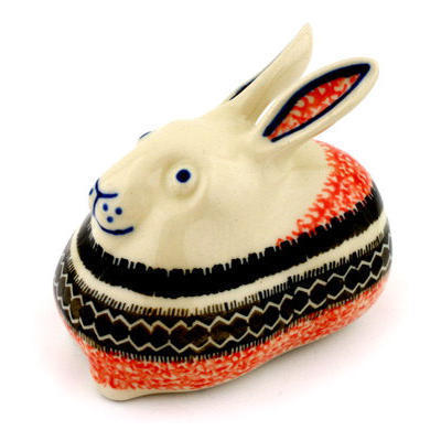 Polish Pottery Bunny Figurine 4&quot; La Naranja