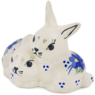 Polish Pottery Bunny Figurine 4&quot; Poppy Triad