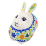 Polish Pottery Bunny Figurine 4&quot; Winter Sprinkles UNIKAT
