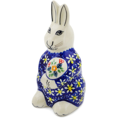 Polish Pottery Bunny Figurine 5&quot; Daisy