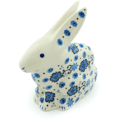 Polish Pottery Bunny Figurine 5&quot; Dance With Joy