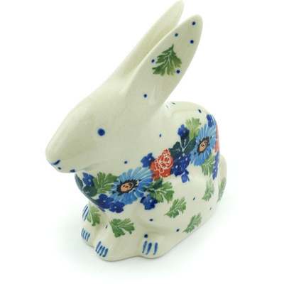 Polish Pottery Bunny Figurine 5&quot; Field Of Dreams