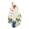 Polish Pottery Bunny Figurine 5&quot; Floating Florals UNIKAT