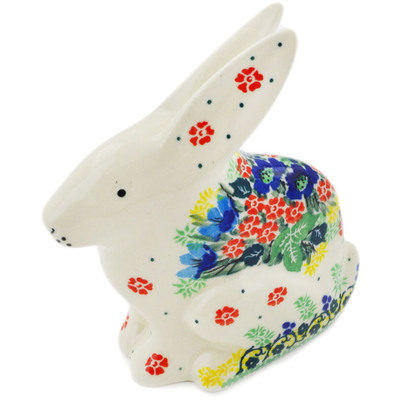 Polish Pottery Bunny Figurine 5&quot; Garden Of Eve UNIKAT