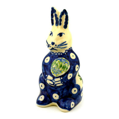 Polish Pottery Bunny Figurine 5&quot; Juicy Apple