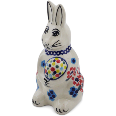 Polish Pottery Bunny Figurine 5&quot; Kismet Red