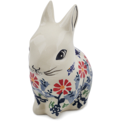 Polish Pottery Bunny Figurine 5&quot; Last Summer Flowers