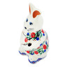 Polish Pottery Bunny Figurine 5&quot; Patriotic Blooms UNIKAT