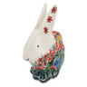 Polish Pottery Bunny Figurine 5&quot; Red Beauty UNIKAT