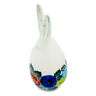 faience Bunny Figurine 6&quot; Blooming Roses