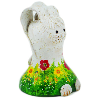 Polish Pottery Bunny Figurine 6&quot; Field Of Joy