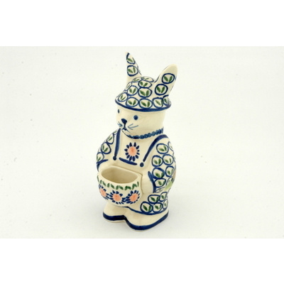 Polish Pottery Bunny Figurine 6&quot;