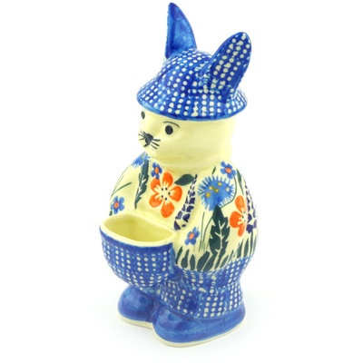 Polish Pottery Bunny Figurine 6&quot;