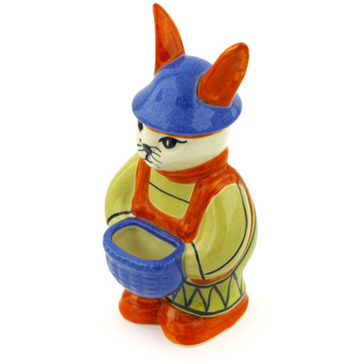Polish Pottery Bunny Figurine 6"