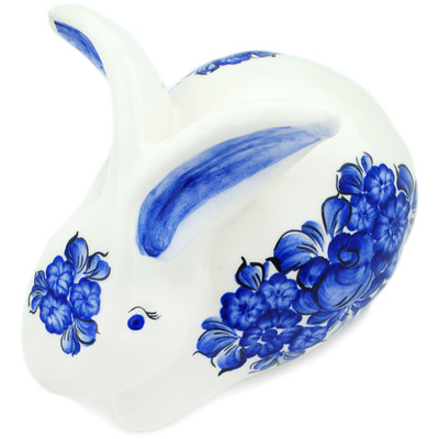 Faience Bunny Figurine 6&quot; Lagoon