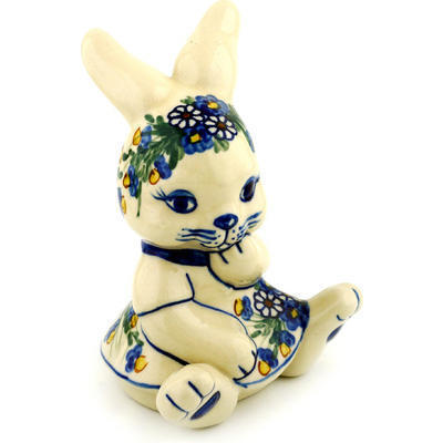 Polish Pottery Bunny Figurine 6&quot; Magnificent Dream