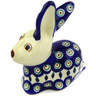Polish Pottery Bunny Figurine 6&quot; Peacock Leaves