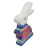 Polish Pottery Bunny Figurine 7&quot; Bold Poppy UNIKAT