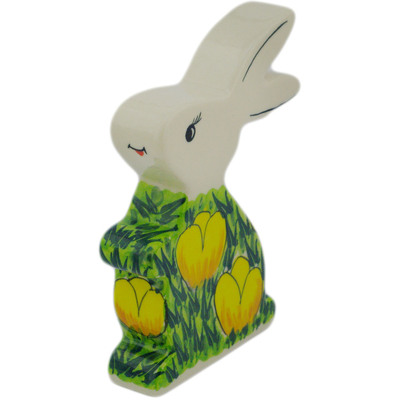 Polish Pottery Bunny Figurine 7&quot; Buttercup Bliss UNIKAT