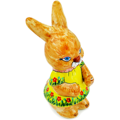 Polish Pottery Bunny Figurine 7&quot;