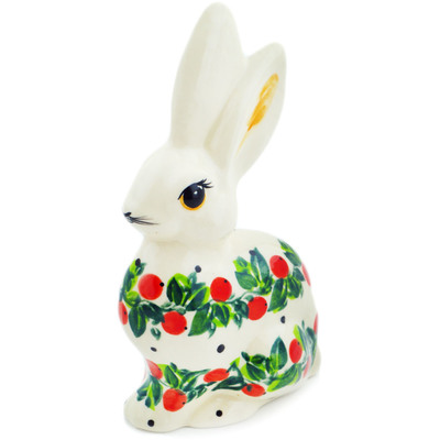 Polish Pottery Bunny Figurine 7&quot; Redberry Forest