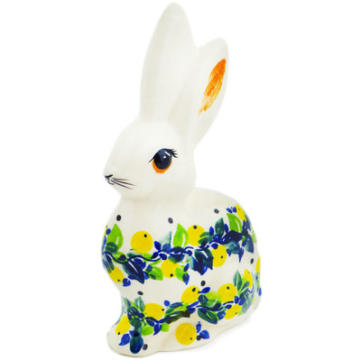 Polish Pottery Bunny Figurine 7&quot; Yellowberry Forest