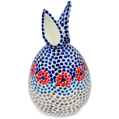 Polish Pottery Bunny Figurine 9&quot; Poppy Glory