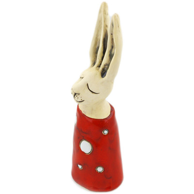 Ceramic Bunny Figurine 9&quot; Red