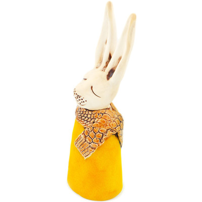 Polish Pottery Bunny Figurine 9&quot; Yellow