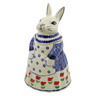 Polish Pottery Bunny Shaped Jar 11&quot; Wind-blown Poppies