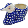 Polish Pottery Bunny Shaped Jar 7&quot; Blue Eyed Beauty