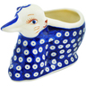 Polish Pottery Bunny Shaped Jar 7&quot; Blue Eyes