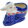 Polish Pottery Bunny Shaped Jar 7&quot; Dreamy Dots