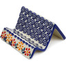 Polish Pottery Business Card Holder 4&quot; Wave Of Flowers