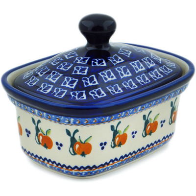 Polish Pottery Butter box Apple Pears