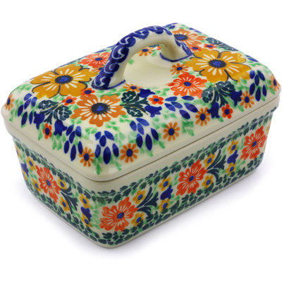 Polish Pottery Butter box Autumn Splendor UNIKAT