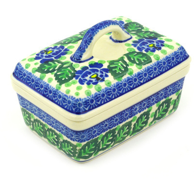 Polish Pottery Butter box Blue Bliss