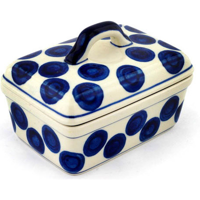 Polish Pottery Butter box Bold Polka Dots