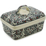 Polish Pottery Butter box Classic Black And White UNIKAT