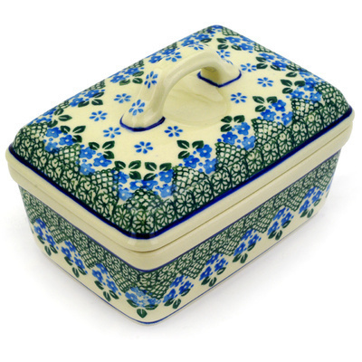 Polish Pottery Butter box Dots Of Daisies