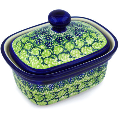 Polish Pottery Butter box Emerald Forest