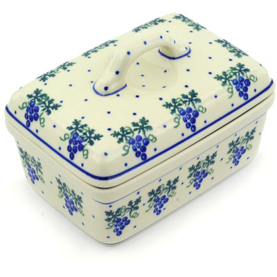 Polish Pottery Butter box Grape Vines