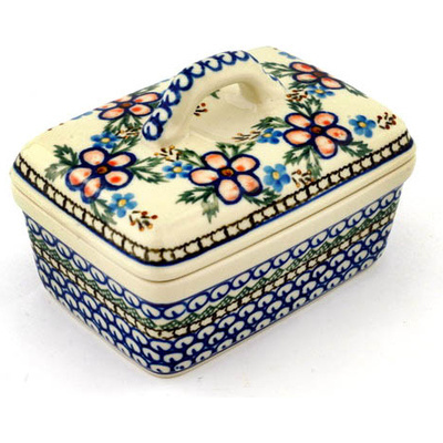 Polish Pottery Butter box Lancaster Rose