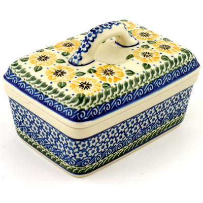 Polish Pottery Butter box Marigold Morning
