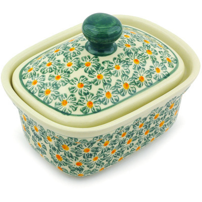 Polish Pottery Butter box Orange Blossoms