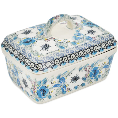 Polish Pottery Butter box Solstice Bloom UNIKAT