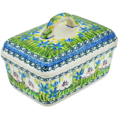 Polish Pottery Butter box Spring Morning UNIKAT