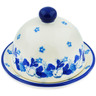 Polish Pottery Butter Dish 4&quot; Blue Spring